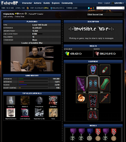 Screenshot of Player Profile